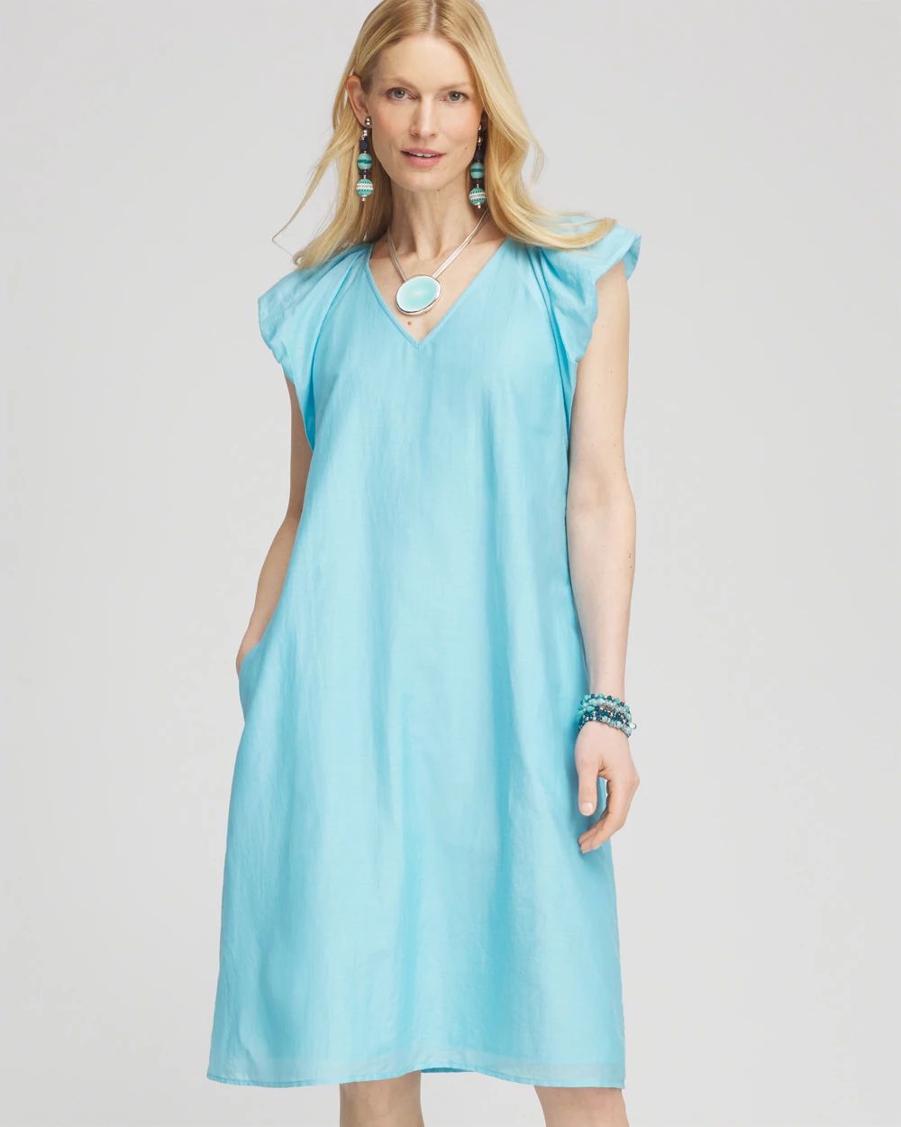 Rayon Silk Sleeveless Shirtdress | Chico's